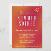 Oranje Retro Zonsondergang Gradiënt Zomer Soirée F Kaart (Voorkant)