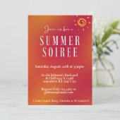 Oranje Retro Zonsondergang Gradiënt Zomer Soirée F Kaart (Staand voorkant)