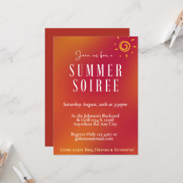 Oranje Retro Zonsondergang Gradiënt Zomer Soirée F Kaart