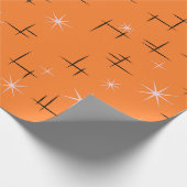 Oranje-retroatoomtijdperk Cadeaupapier (Hoek)