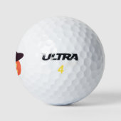 Oranje retropompoen golfballen (Logo)