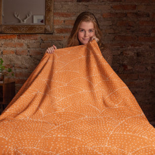 Oranje retrorgeometrisch lijnpatroon Fleece Deken