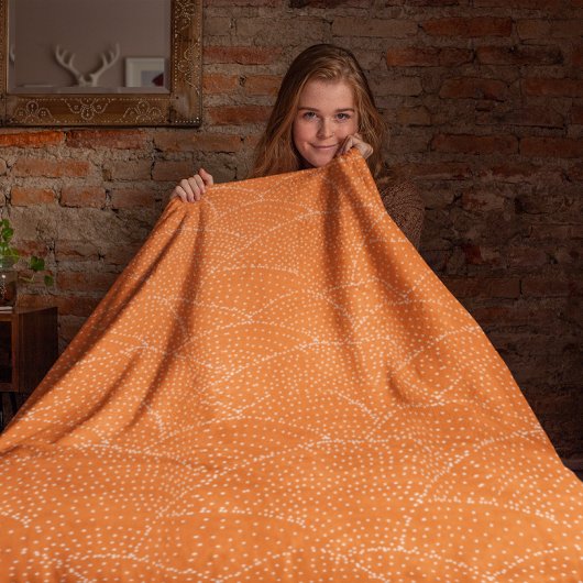  Oranje retrorgeometrisch lijnpatroon Fleece Deken