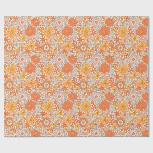 Oranje retrorventilator cadeaupapier (Vlak)