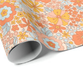 Oranje retrorventilator cadeaupapier (Rol Hoek)