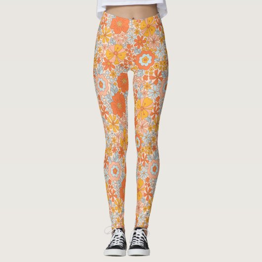 Oranje retrorventilator leggings (Voorkant)