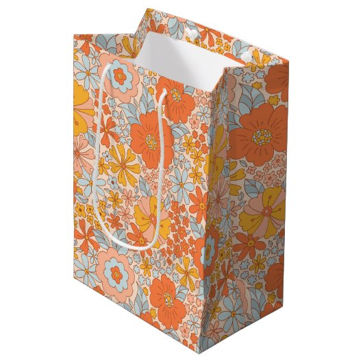 Oranje retrorventilator medium cadeauzakje (Voorkant Gekanteld)