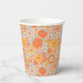 Oranje retrorventilator papieren bekers (Achterkant)