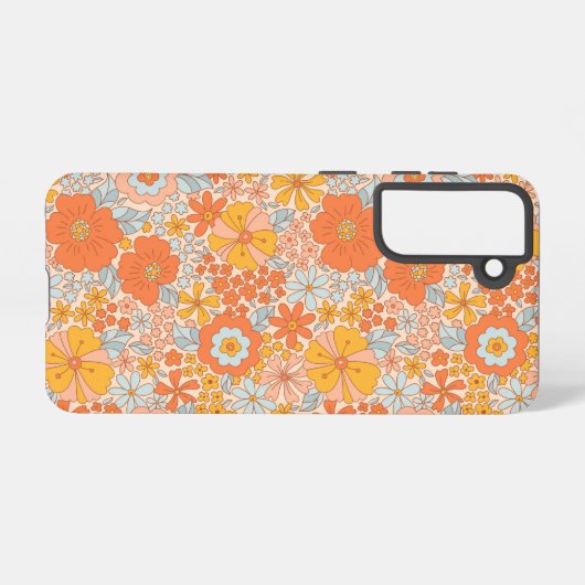 Oranje retrorventilator samsung galaxy hoesje (Achterkant horizontaal)