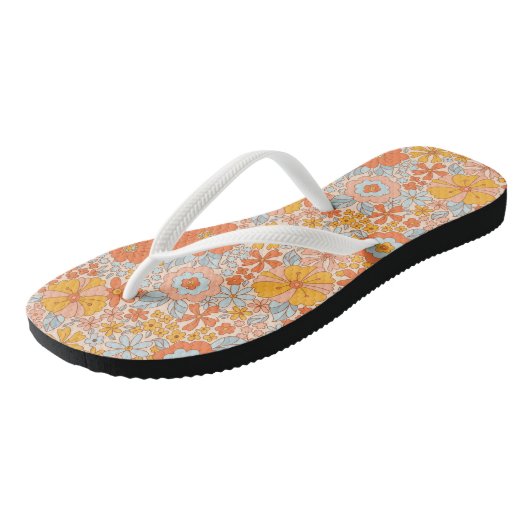 Oranje retrorventilator teenslippers (Schuin)