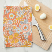 Oranje retrorventilator theedoek (Quarter Fold)