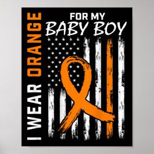 Oranje Ribbon By Boy Leukemie Awareness Month Wa Poster
