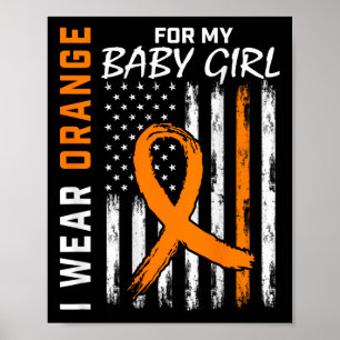 Oranje Ribbon By Girl Leukemie Bewustzijn Poster