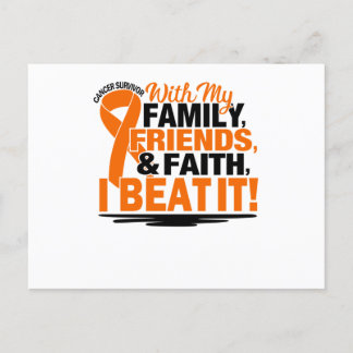 Oranje Ribbon Cancer Survivor Friends Family Aankondigingskaart