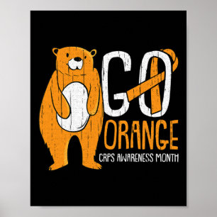 Oranje Ribbon CRPS Bewustzijnscomplex Regional Pai Poster