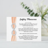 Oranje Ribbon Diamond Infinity veiligheidsmaatrege Informatiekaartje (Staand voorkant)