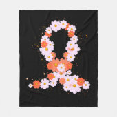 Oranje Ribbon Kidney Cancer Awareness Fleece Deken (Voorkant)