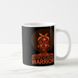 Oranje Ribbon MS Awareness Warrior Black Afro Koffiemok