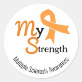 Oranje Ribbon MS Typografie Sticker (Voorkant)