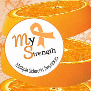 Oranje Ribbon MS Typografie Sticker