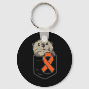 Oranje Ribbon Pocket Leukemie Bewustzijn Mannen Vr Sleutelhanger