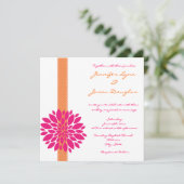 Oranje ribbon - roze weddenschappen kaart (Staand voorkant)