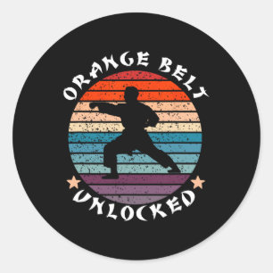 Oranje riem niveau ontgrendeld prestatie karate ho ronde sticker