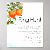 Oranje Ring Hunt Vrijgezellenfeest Game Kaart Poster (Voorkant)