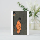 Oranje Robed Geisha Briefkaart (Staand voorkant)