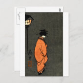 Oranje Robed Geisha Briefkaart (Voorkant / Achterkant)