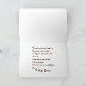 Oranje Robot Birthday Kaart (Binnen)