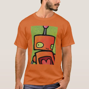 Oranje Robot die naar jou kijkt T-shirt