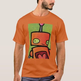 Oranje Robot die naar jou kijkt T-shirt