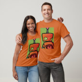 Oranje Robot die naar jou kijkt T-shirt (Unisex)