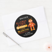 Oranje Robot Egg Allergy Alert Persoonlijk Ronde Sticker (Envelop)