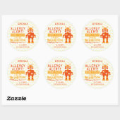 Oranje Robot Food Allergie Alert Stickers (Vel)