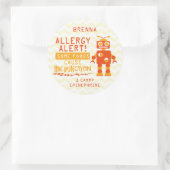 Oranje Robot Food Allergie Alert Stickers (Tas)