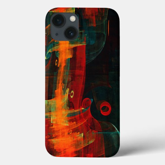 Oranje Rode Blauwe Abstracte Kunst Case-Mate iPhone Case (Achterkant)
