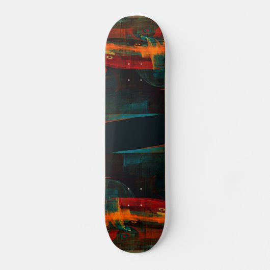Oranje Rode Blauwe Abstracte Kunst Persoonlijk Skateboard (Voorkant)