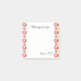 Oranje rode bloem post-it® notes