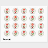 Oranje Rode Bloem Sticker (Vel)