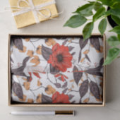 Oranje-rode bloemen naadloos patroon tissuepapier (Geschenk)