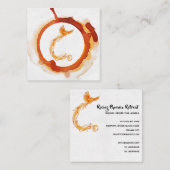 *~* Oranje Rode Bogungevlam Phoenix Ring van vuur Vierkante Visitekaartje (Voorkant / Achterkant)