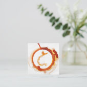 *~* Oranje Rode Bogungevlam Phoenix Ring van vuur Vierkante Visitekaartje (Staand voorkant)