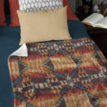 Oranje Rode Bruin Blauwgroen Blauw Tribisch Kunstw
