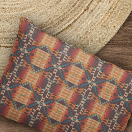 Oranje Rode Bruin Blauwgroen Blauw Tribisch Kunstw Kussensloop