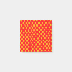 Oranje rode Checkerboard Vibrant geruit patroon Post-it® Notes