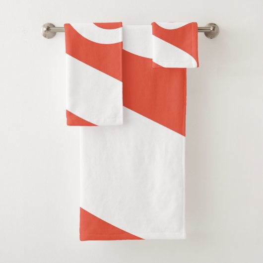 Oranje rode en witte werveling golf bad handdoek (Insitu)