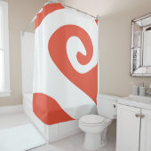 Oranje rode en witte werveling golf douchegordijn (In situ)