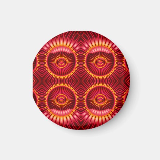 Oranje & Rode Energie Bollen Patroon Magneet (Voorkant)